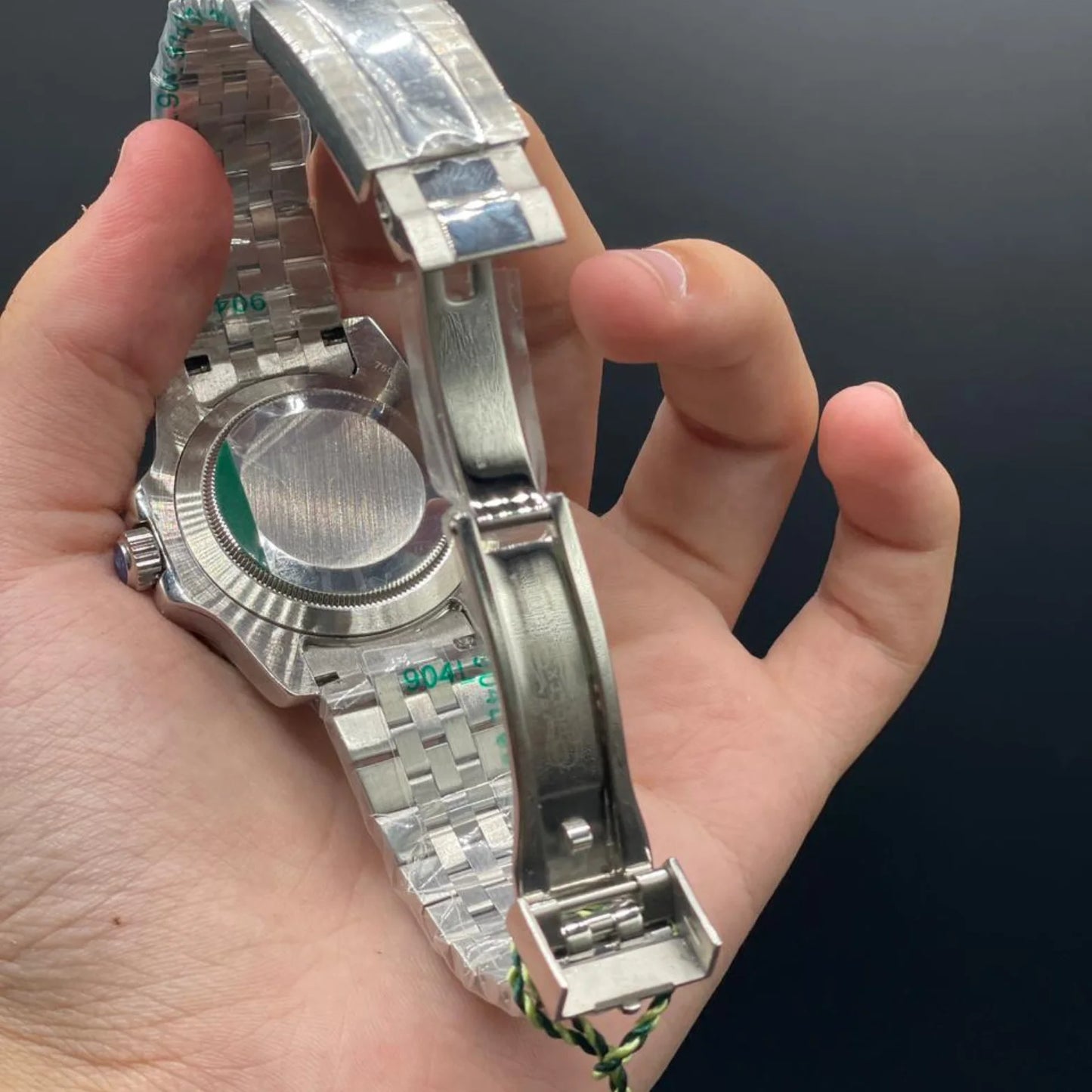 RLX Silver Jubilee Chain With Black Dial Halloween Style Automatic Watch