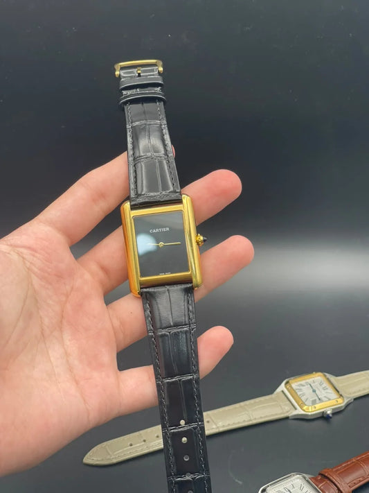 CTR Black Strap With Black Dial And Golden Bezel Quartz Watch