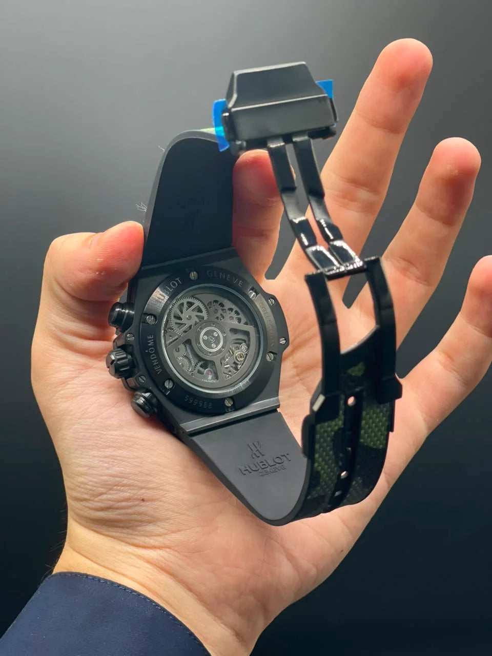 HB Commando Strap With Commando Textured Chronograph Dial Automatic Watch