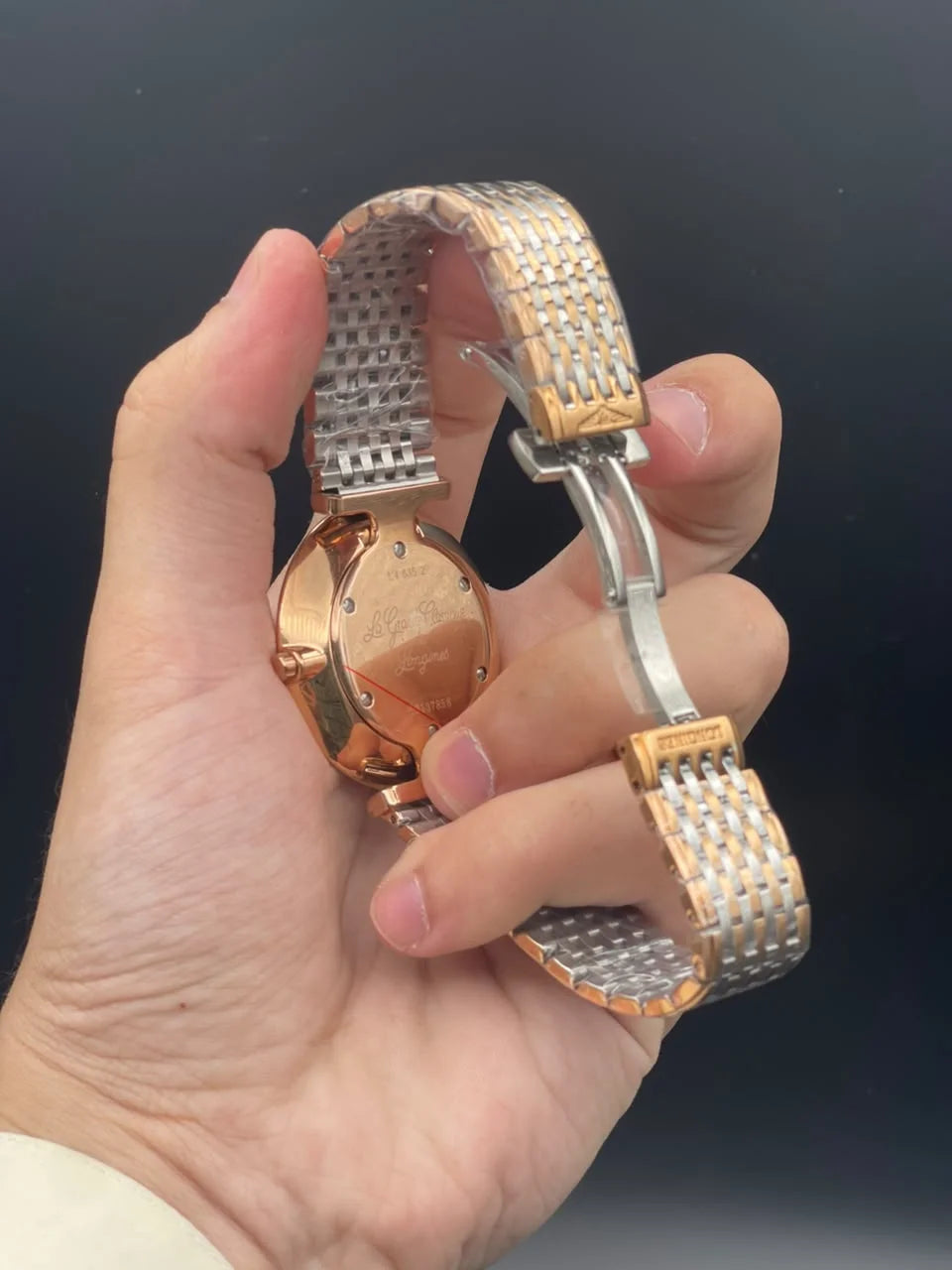 LGS Rose Gold Chain With Gray Ombre Dial Quartz Watch