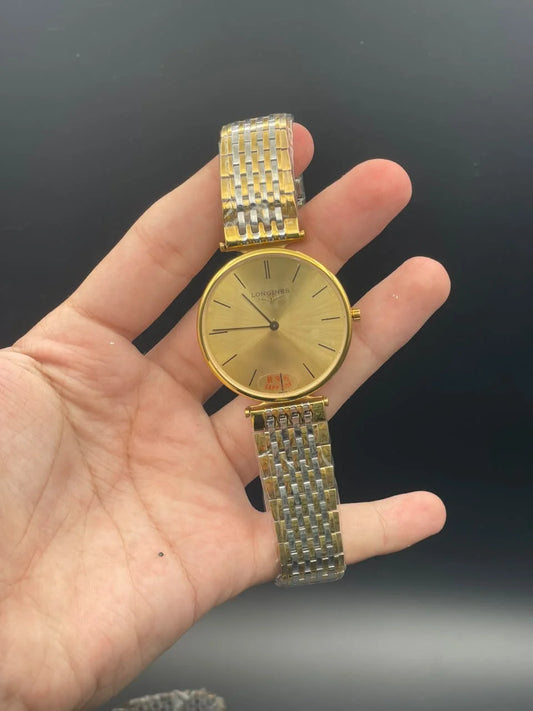 LGS Two Tone Chain With Golden Dial Quartz Watch