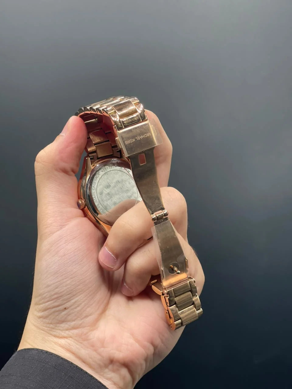 Mk Rose Gold Chain With Black Starry Dial Quartz Watch