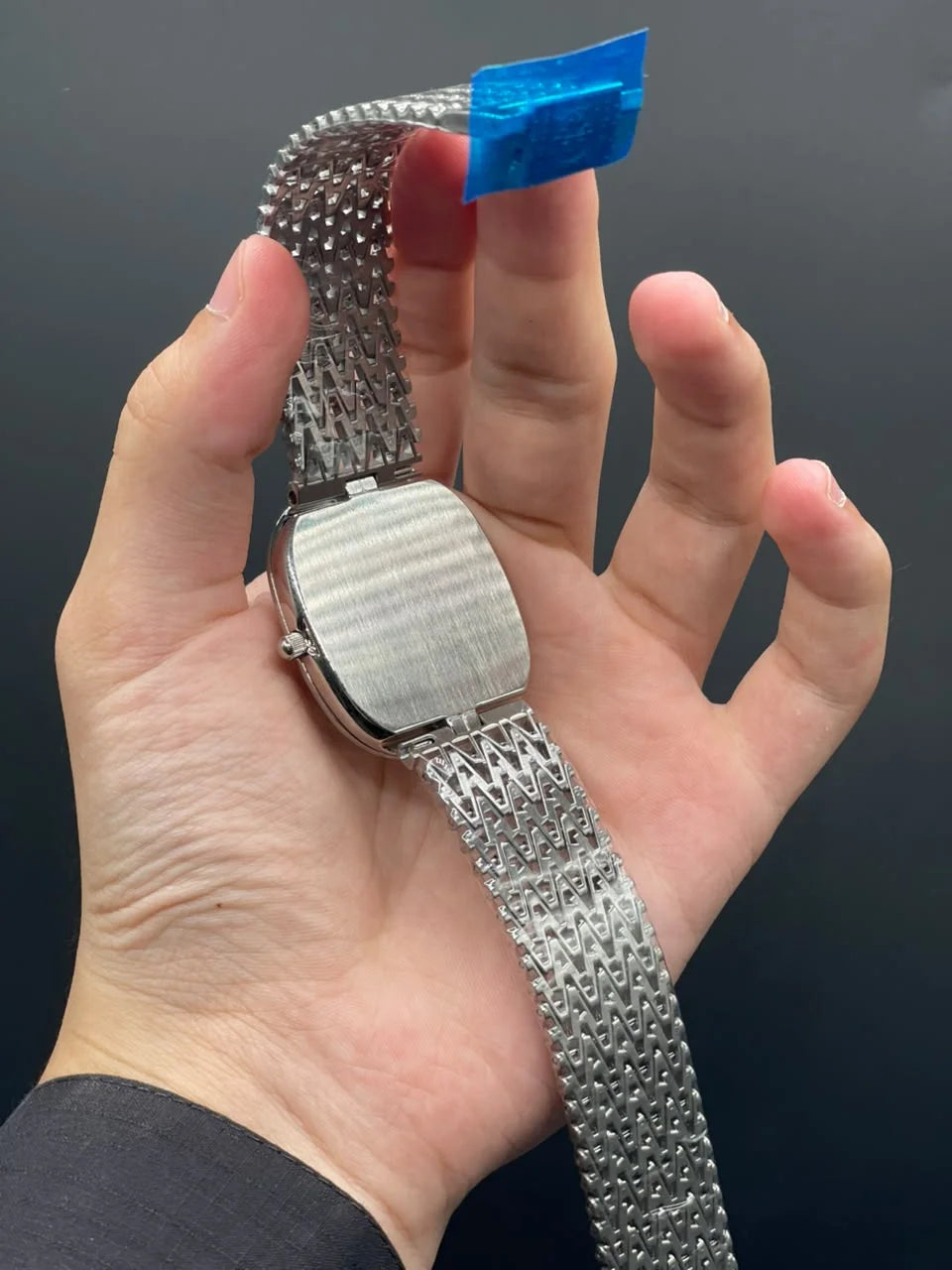 PP Silver Mesh Chain With White Dial Quartz Watch