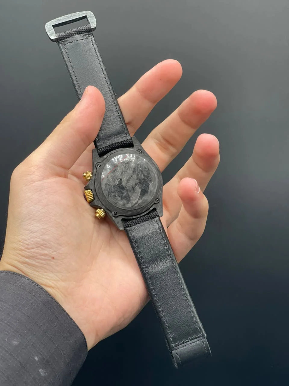 RLX Black And Yellow Strap With Black Chronograph Dial Automatic Watch