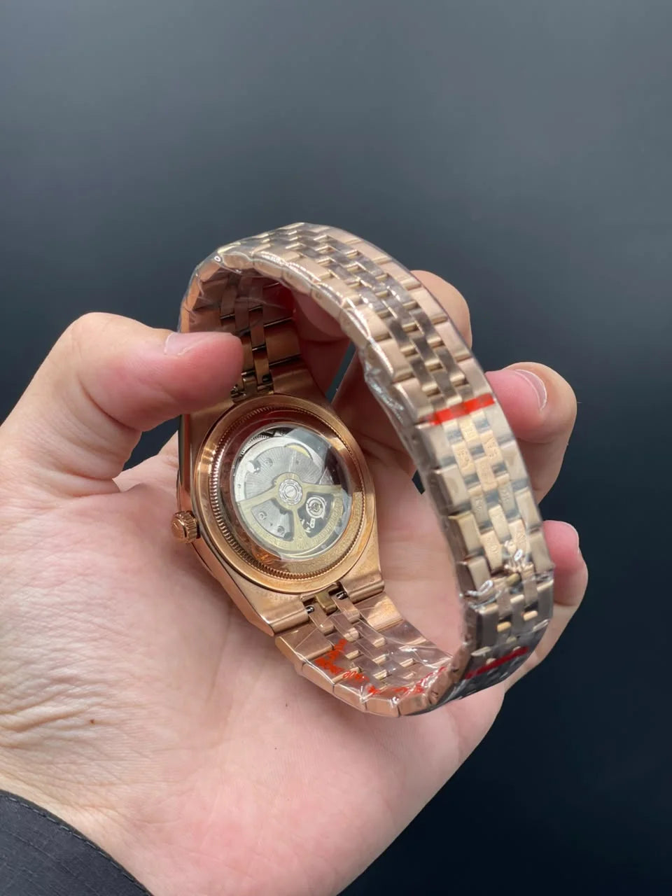 RLX Rose Gold Chain With White Dial Automatic Watch