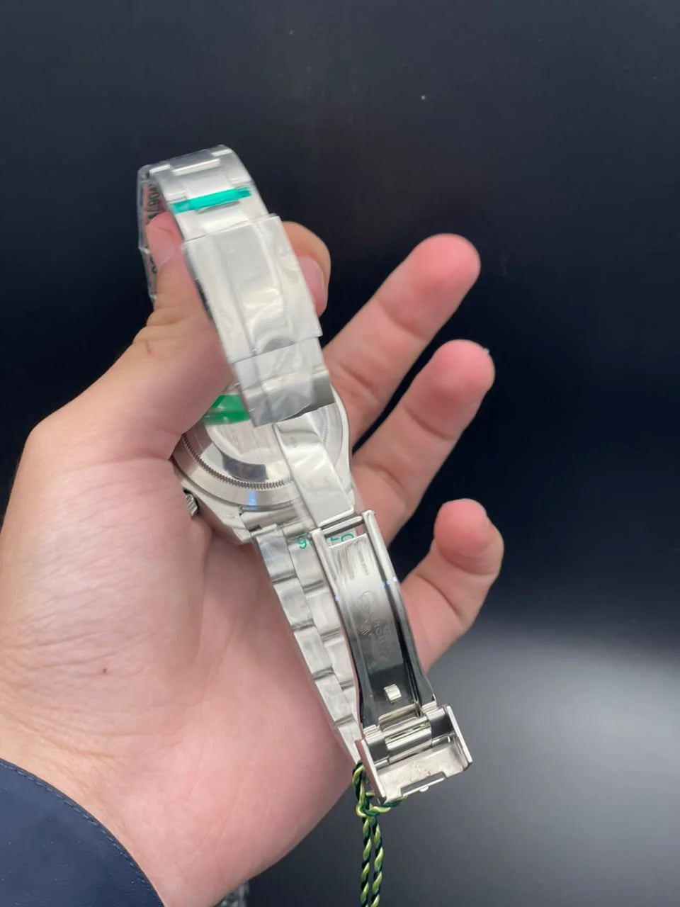 RLX Silver Chain With Green And Yellow Chronograph Dial Automatic Watch