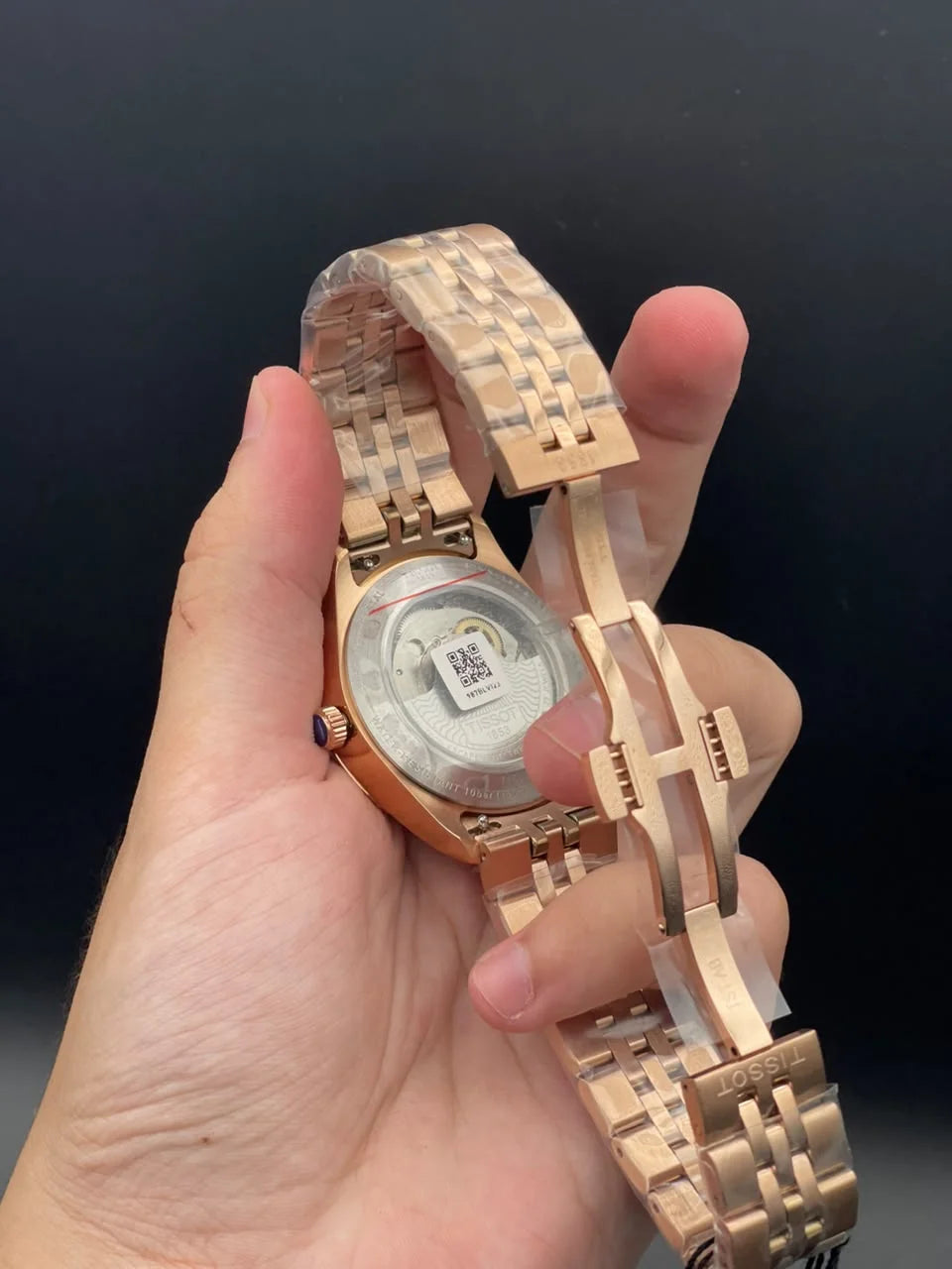 TT Rose Gold Chain With White Dial Automatic Watch