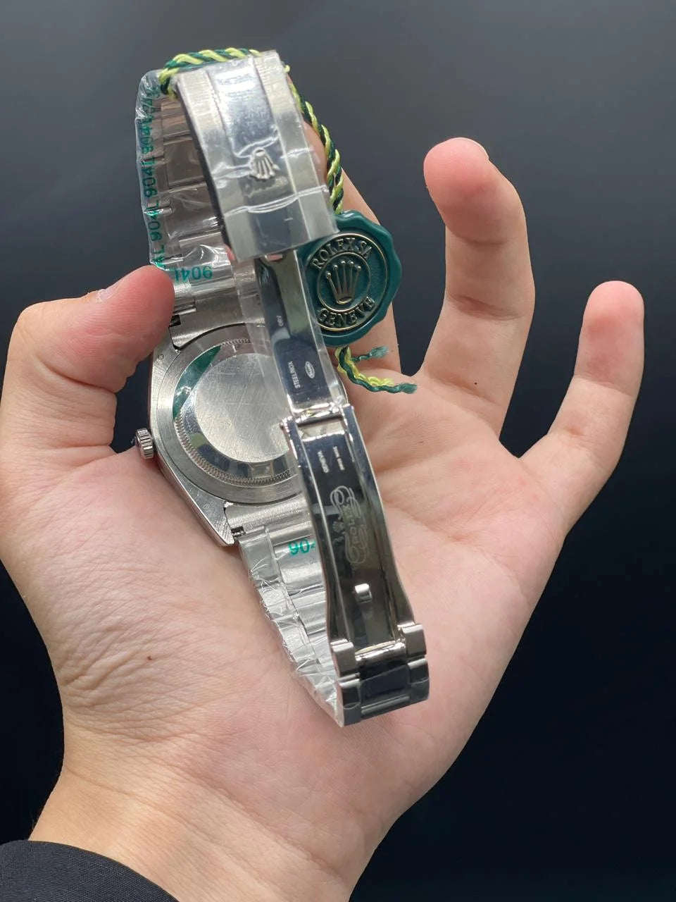 RLX Silver Oyster Chain With Gray Dial And Diamond Hour Markers, Automatic Watch