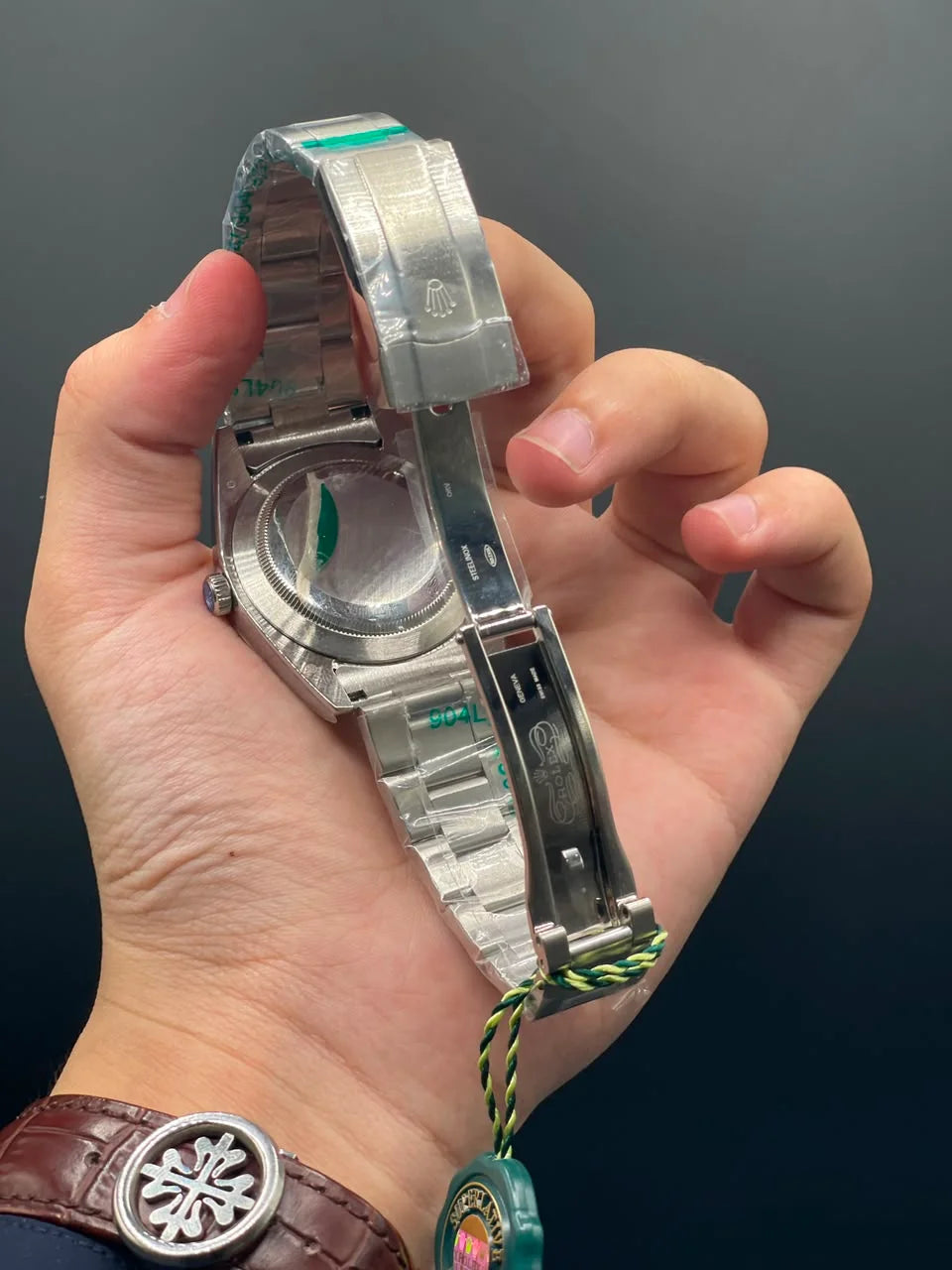 RLX Silver Oyster Perpetual Chain With Gray Dial Automatic Watch