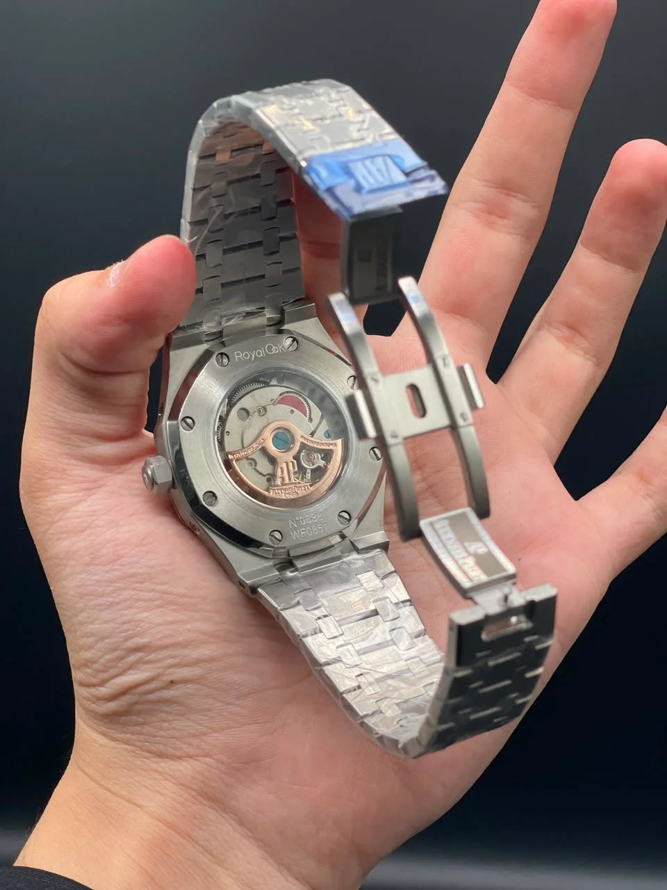 AP Silver Chain With Blue Dial Perpetual Calendar Automatic Watch