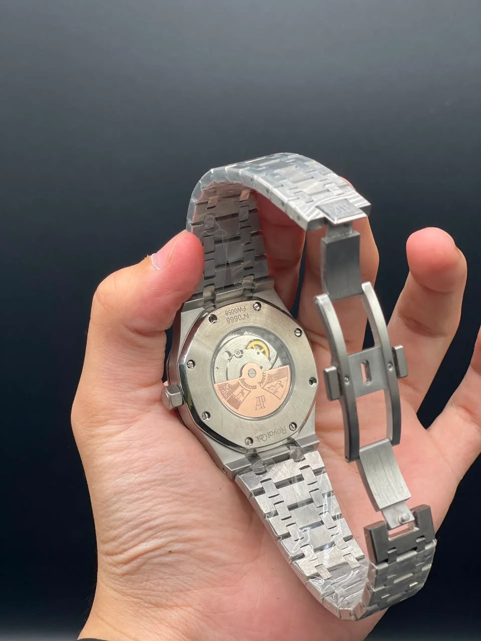 AP Silver Chain With Green Dial Automatic Watch