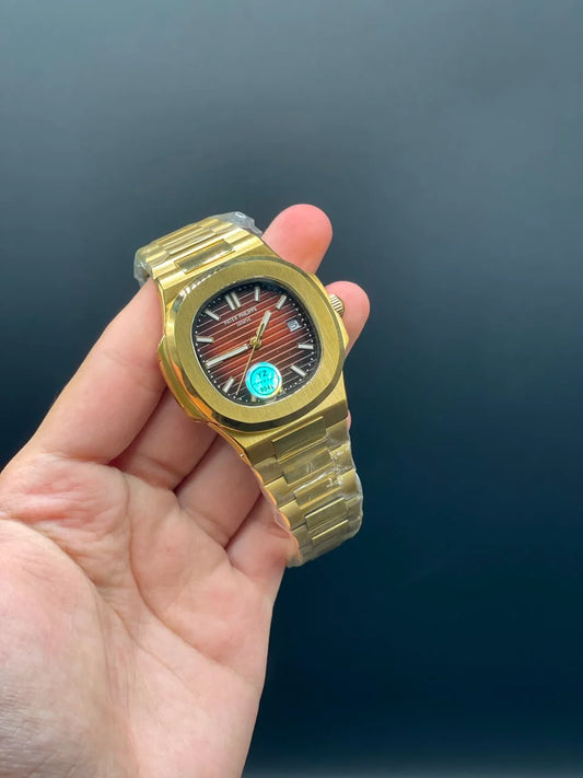 PP Golden Chain With Red Dial Automatic Watch