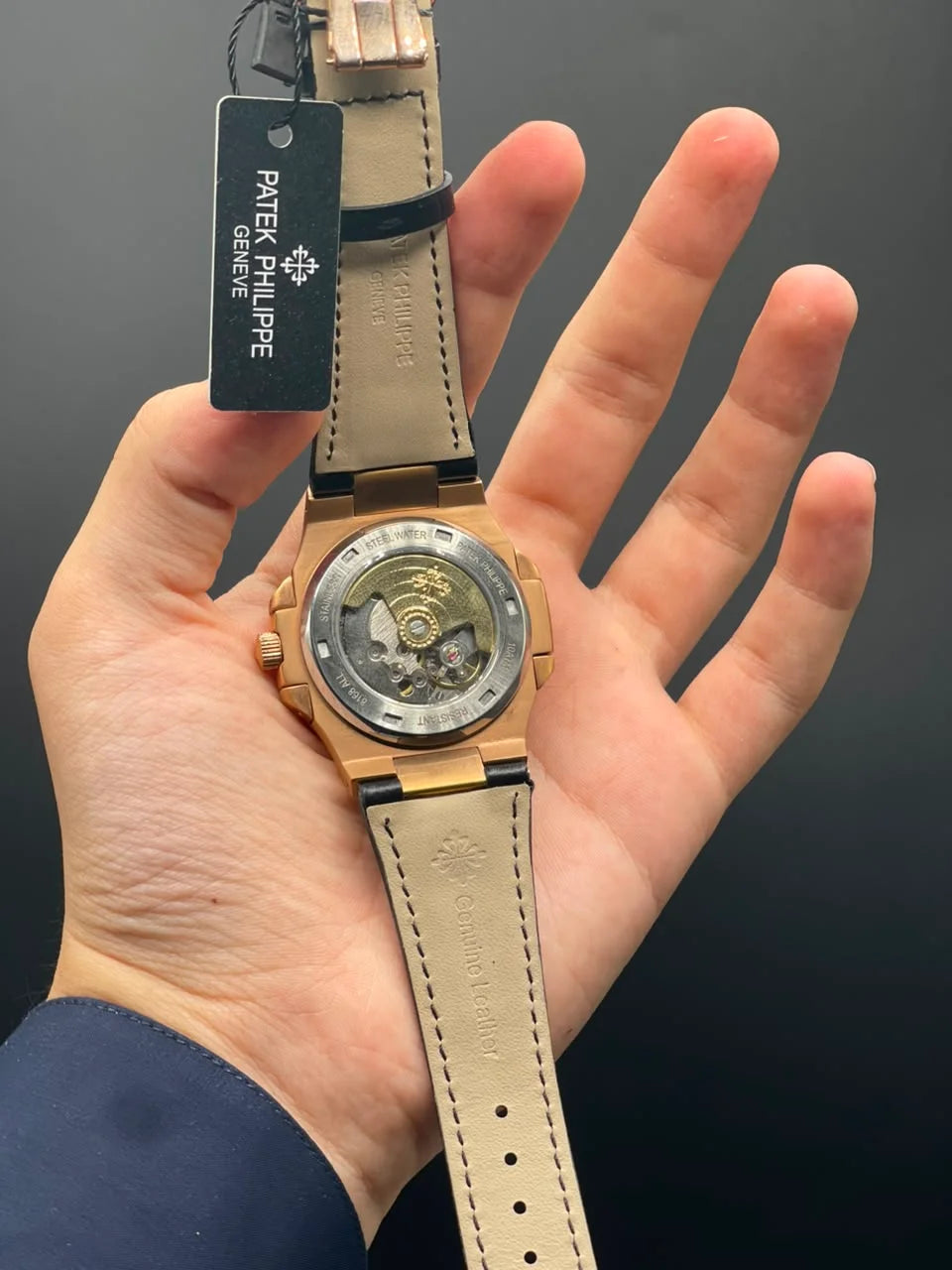 PP Black Strap With Red Dial Automatic Watch