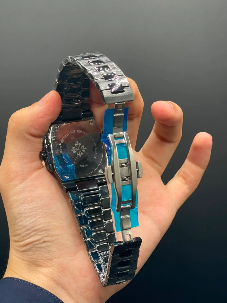 PP Black Ceramic Chain With Black Dial Quartz Watch
