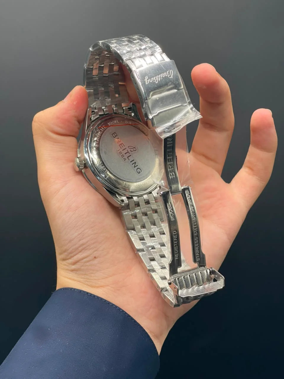 BRT Silver Chain With Black Dial Automatic Watch