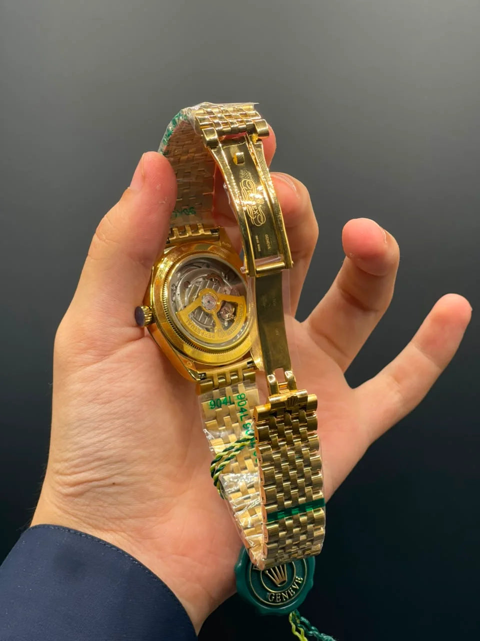 RLX Gold Chain With Black Dial Automatic Watch