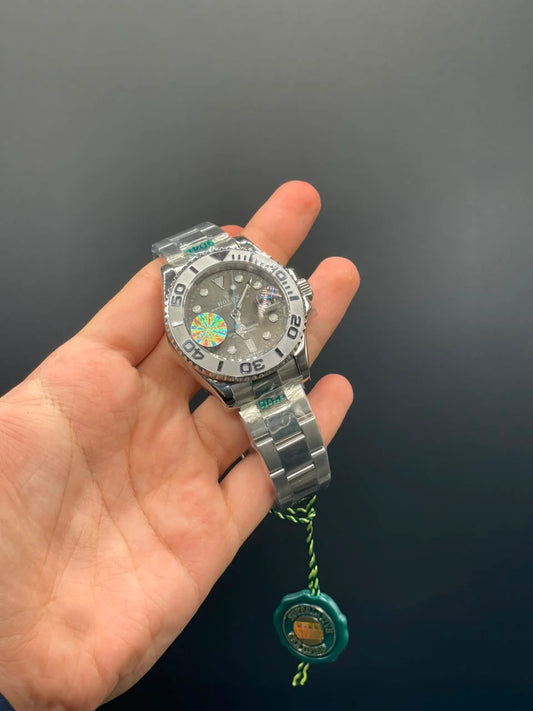 RLX Silver Chain With Gray Dial And Gray Rotatable Bezel Automatic Watch