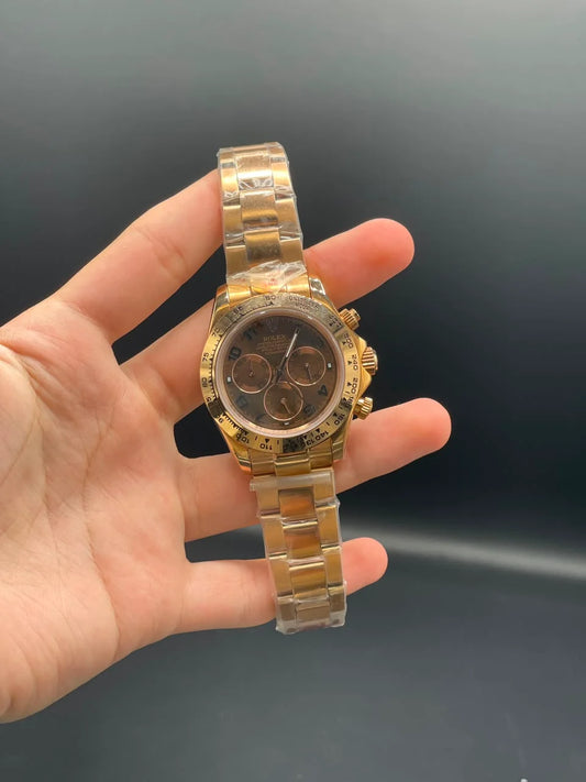 Rose Gold Chain with Chocolate Daytona-Style Dial Automatic Watch