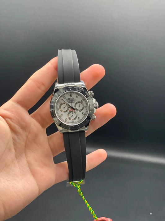 Oyster-Flex Strap with White Daytona-Style Dial Automatic Watch