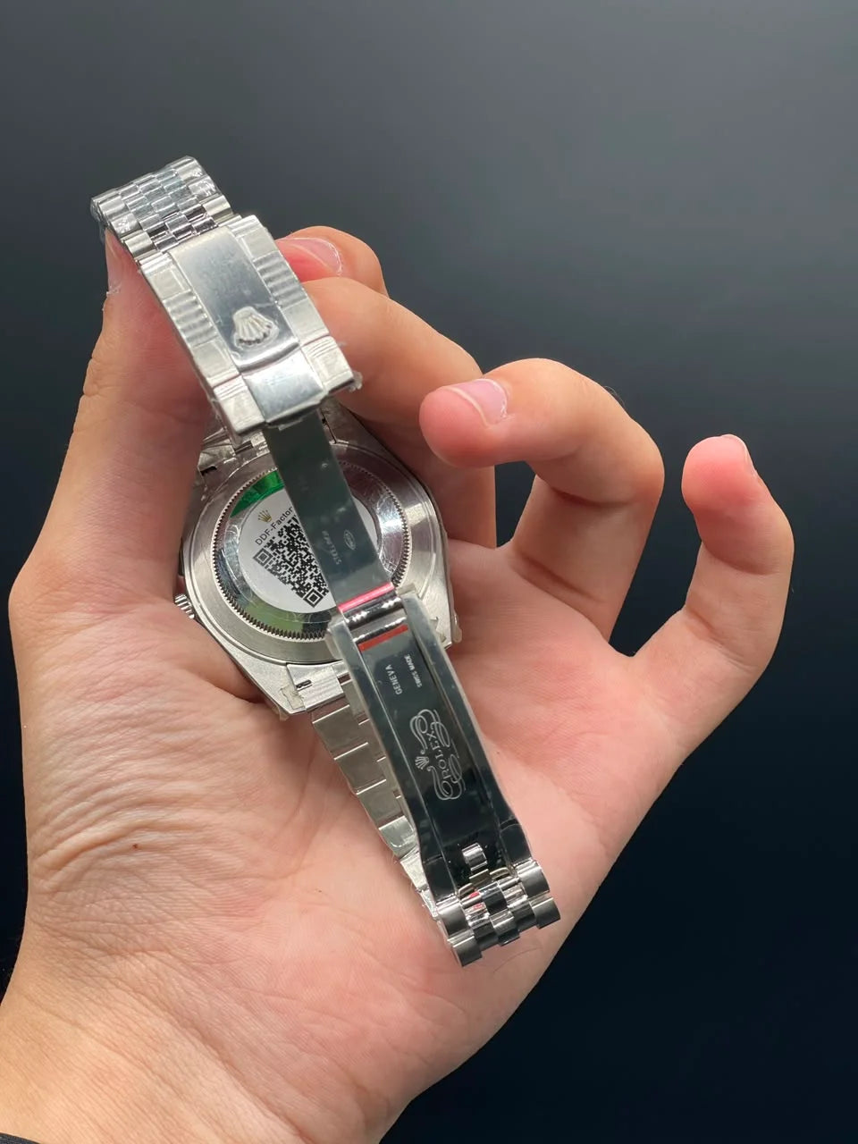 Silver Jubilee Chain with Gray Wimbledon-Style Dial Automatic Watch