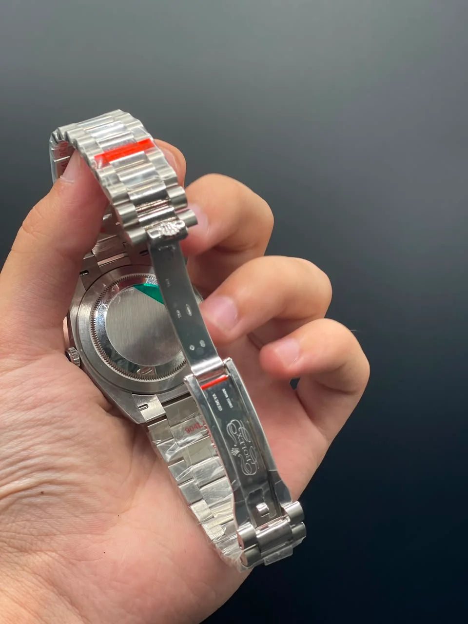 Silver Presidential Chain with Gray Day-Date Dial Automatic Watch
