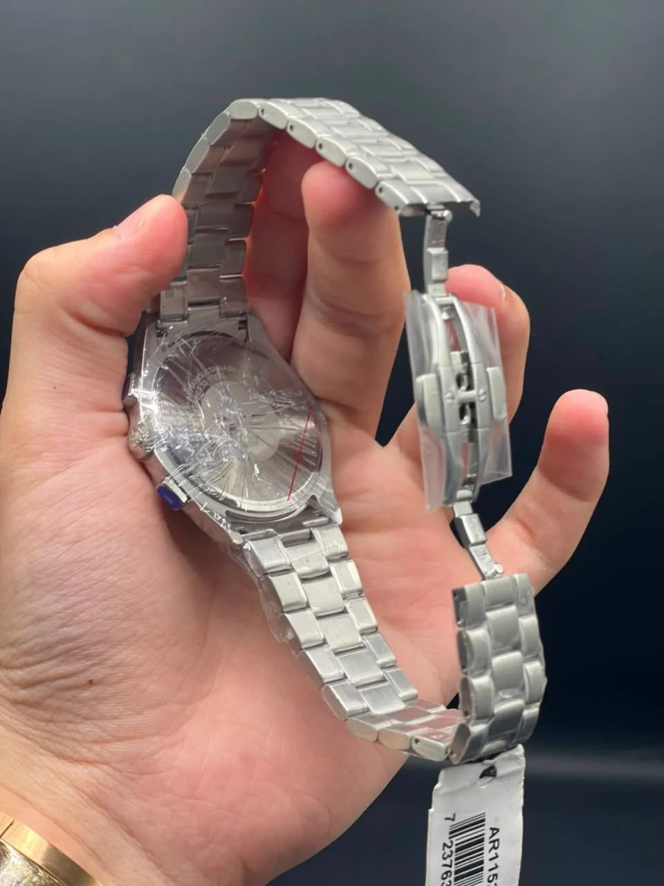 Emporio Armni Silver Chain with Blue Chronograph Dial Quartz Watch