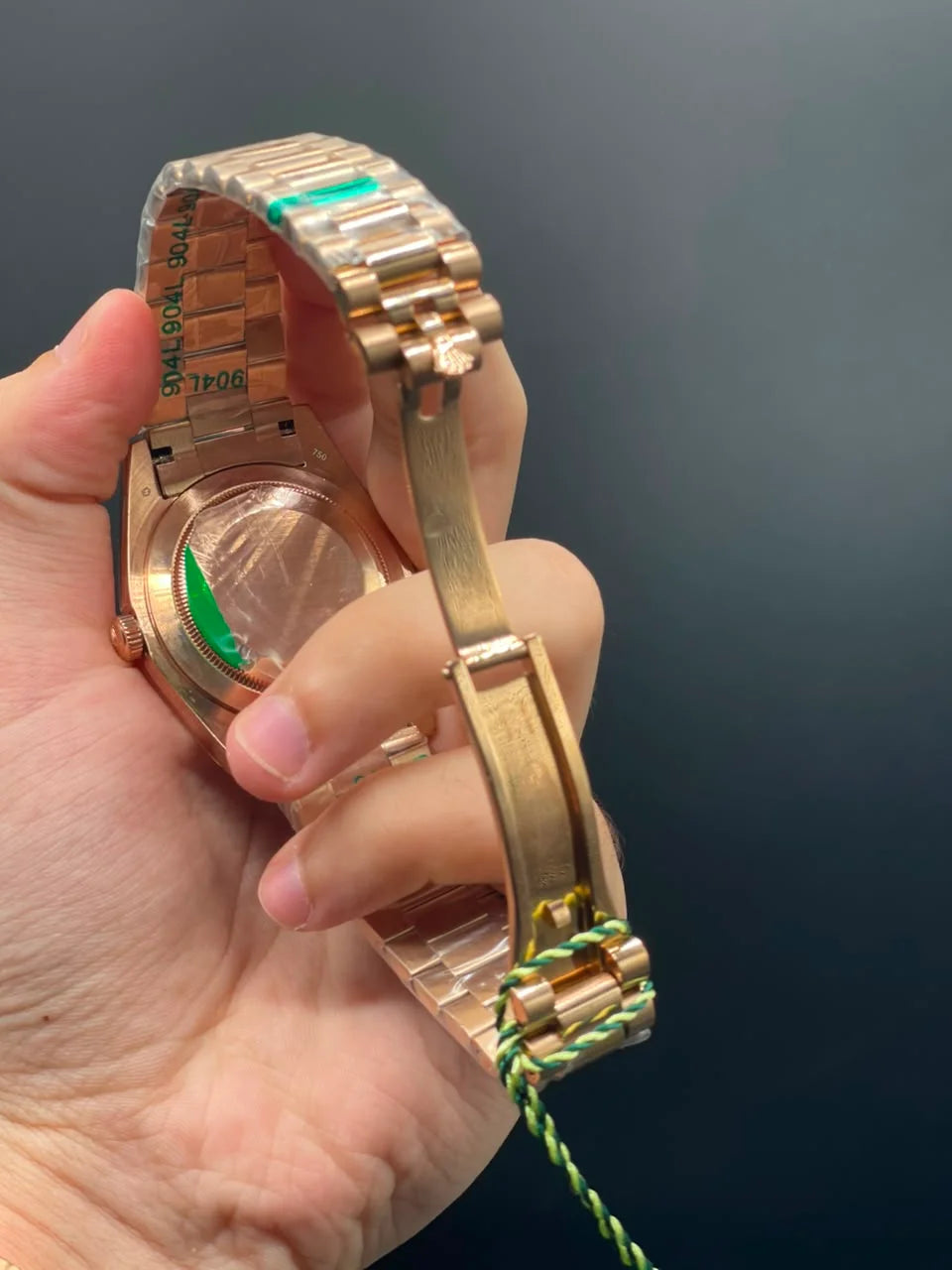RLX Rose Gold Chain with Ombre Day-Date Dial Automatic Watch