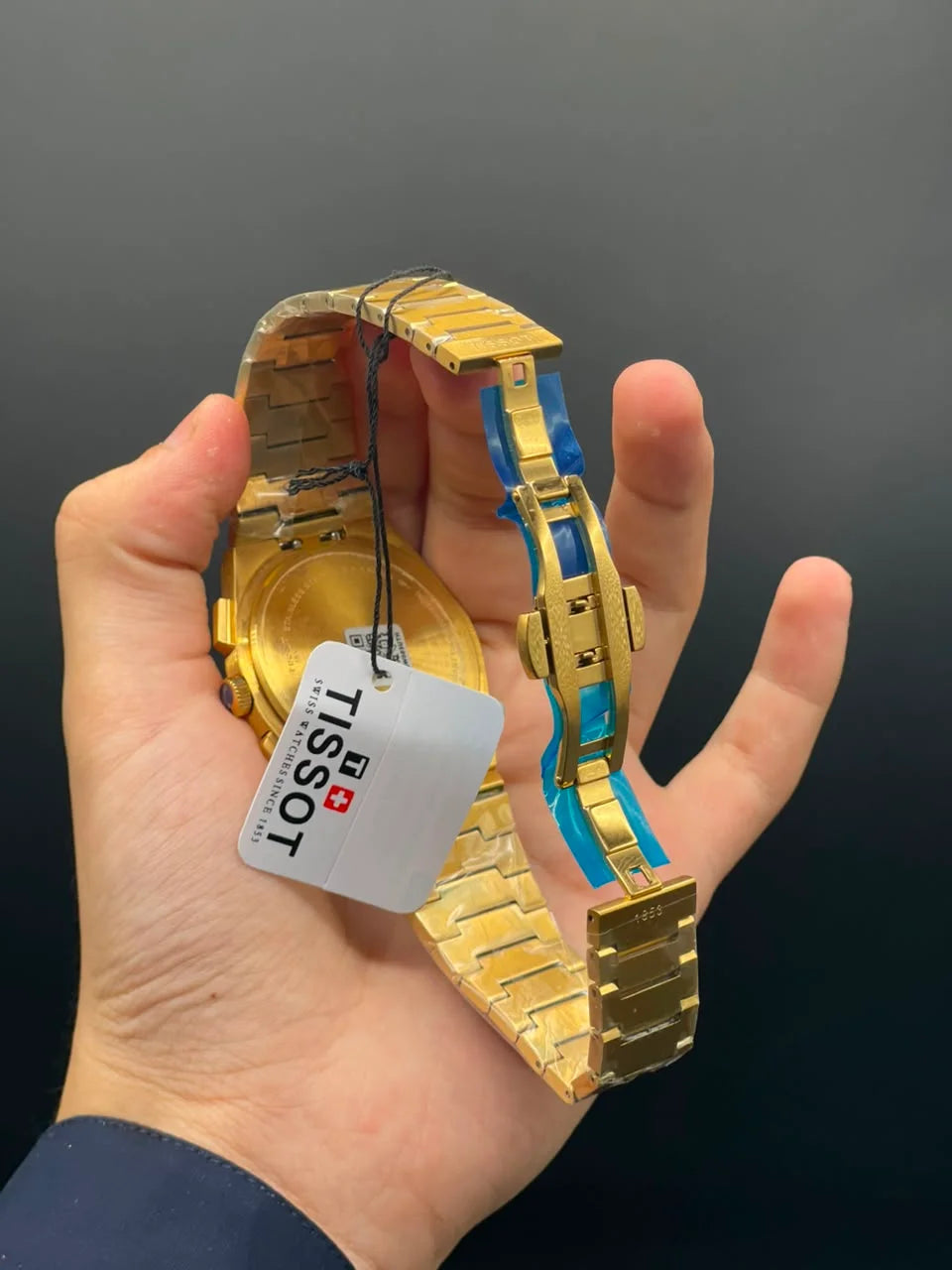 TT Golden Chain with Black Chronograph Dial Quartz Watch