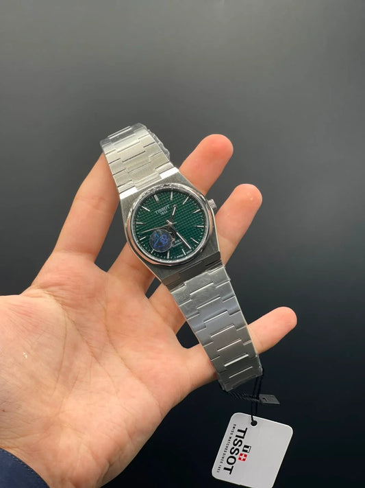 TT Silver Chain with Green Open Heart Dial Automatic Watch