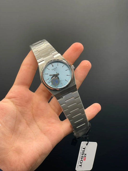 TT Silver Chain with Blue Open Heart Dial Automatic Watch