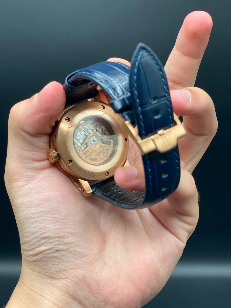 AP Style Blue Strap with Blue Dial and Golden Bezel Automatic Watch