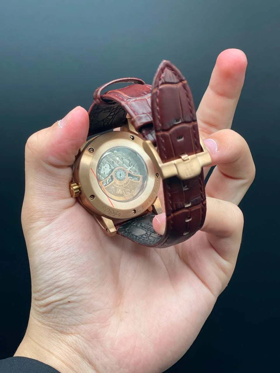 AP Style Red Strap with White Dial and Golden Bezel Automatic Watch