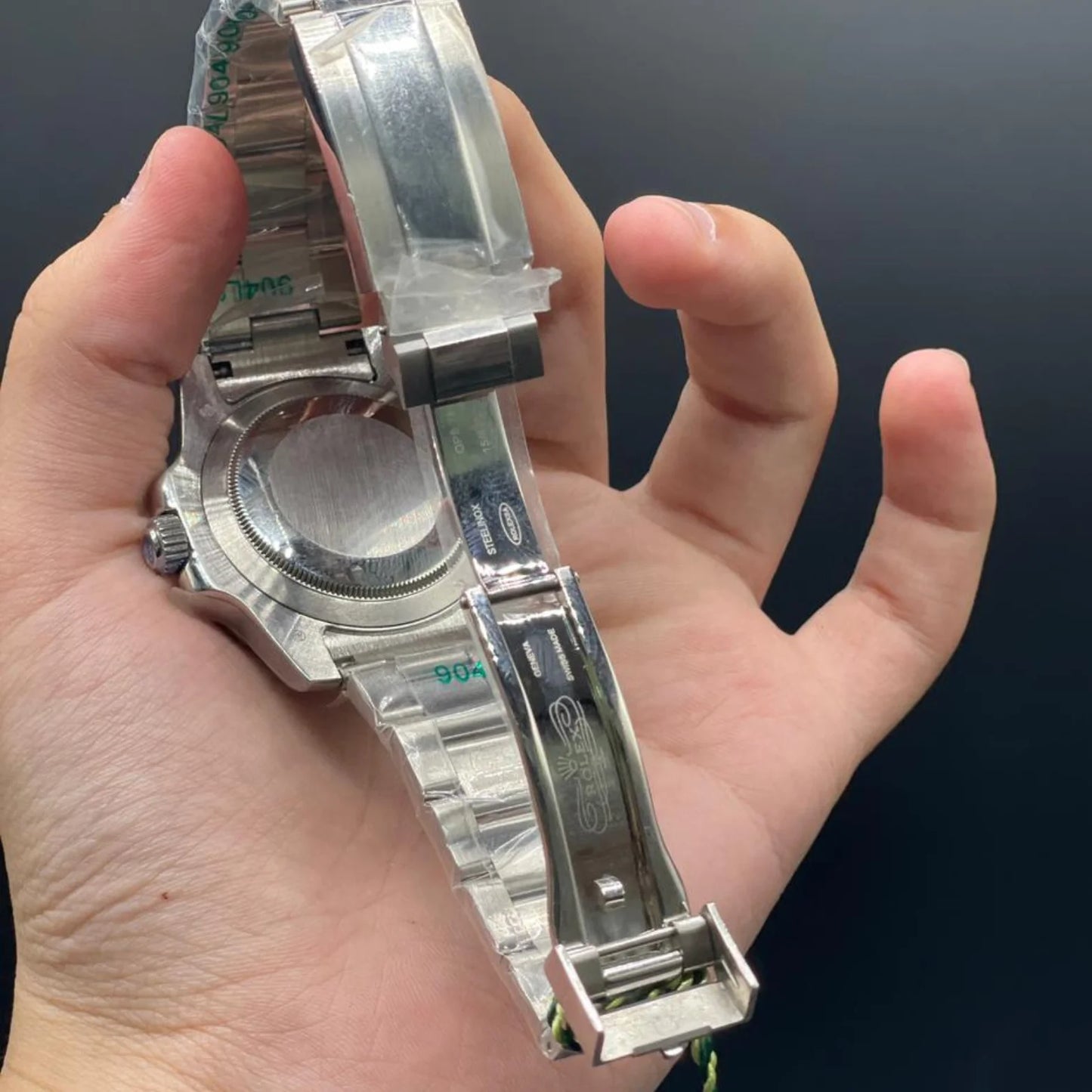 RLX Silver Oyster Chain With Meteorite Dial Pepsi Style Automatic Watch