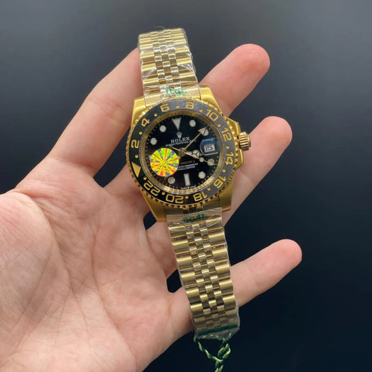 RLX Golden Jubilee Chain With Black Dial Zombie Style Automatic Watch