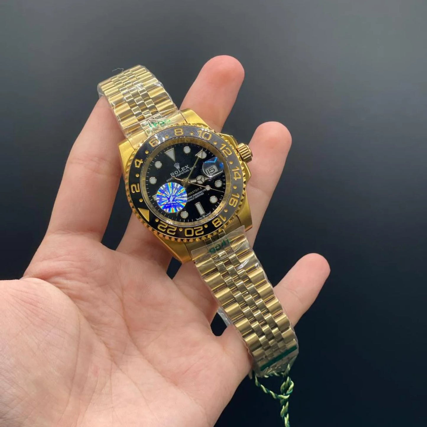 RLX Golden Jubilee Chain With Black Dial Zombie Style Automatic Watch
