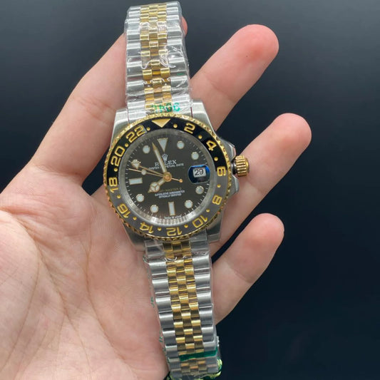 RLX Two Tone Chain With Black Dial Zombie Style Automatic Watch