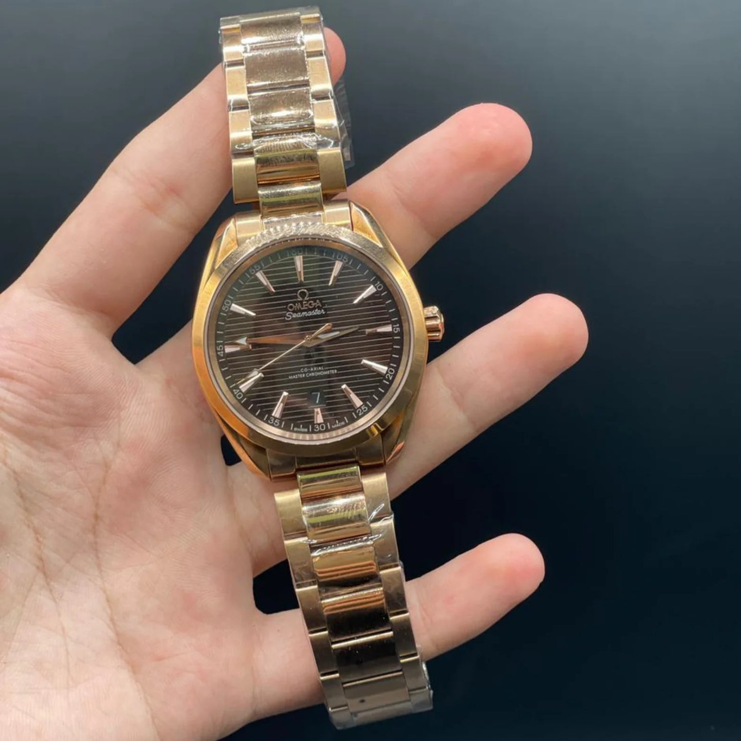 OM Rose Gold Chain With Rose Gold Dial Automatic Watch