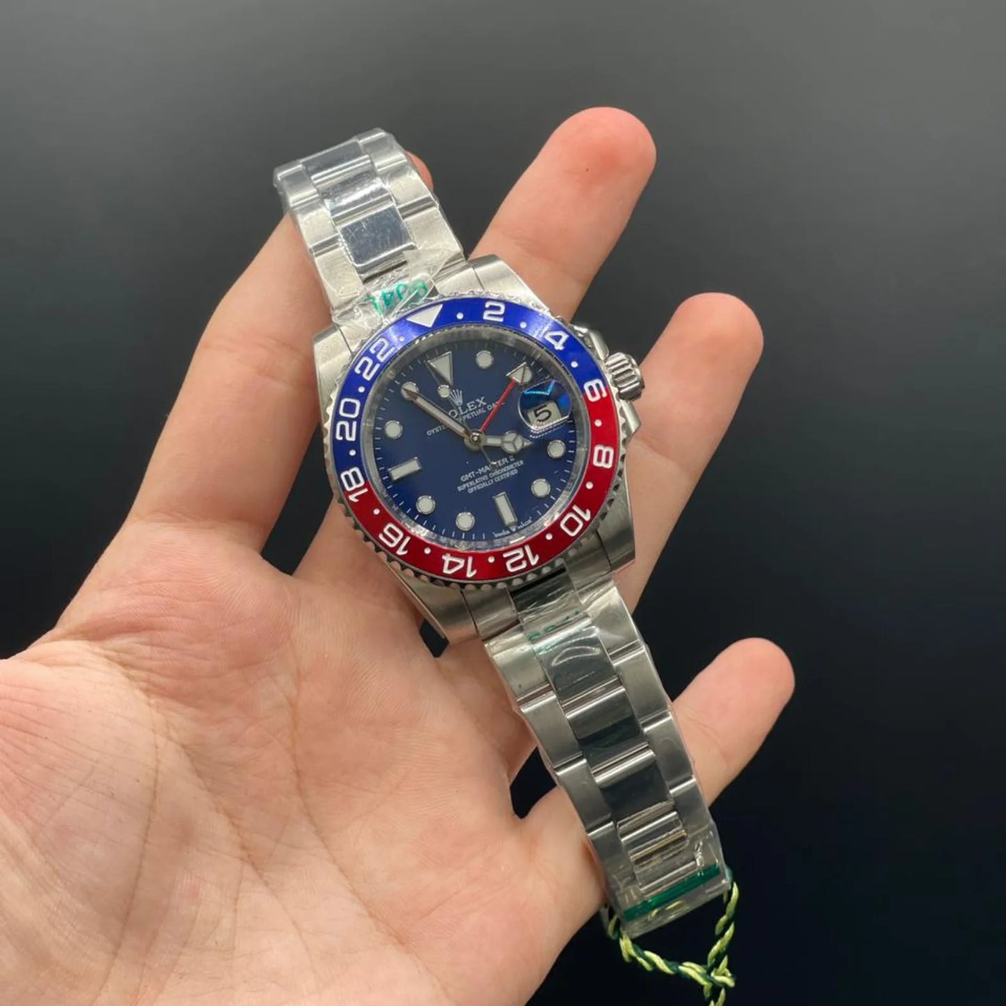 RLX Silver Oyster Chain With Blue Dial Pepsi Style Automatic Watch