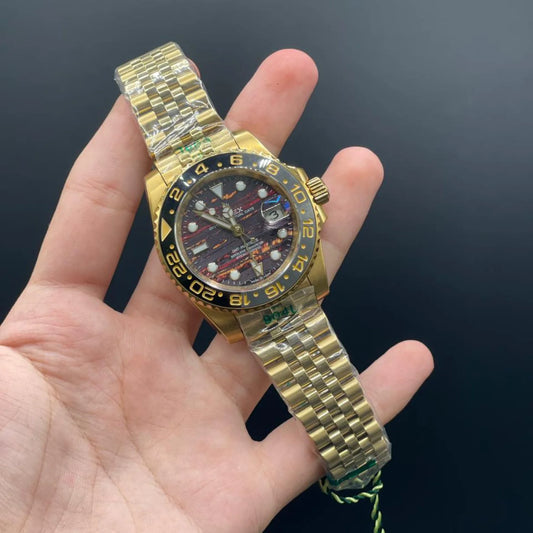 RLX Golden Jubilee Chain With Tiger Iron Dial Zombie Style Automatic Watch
