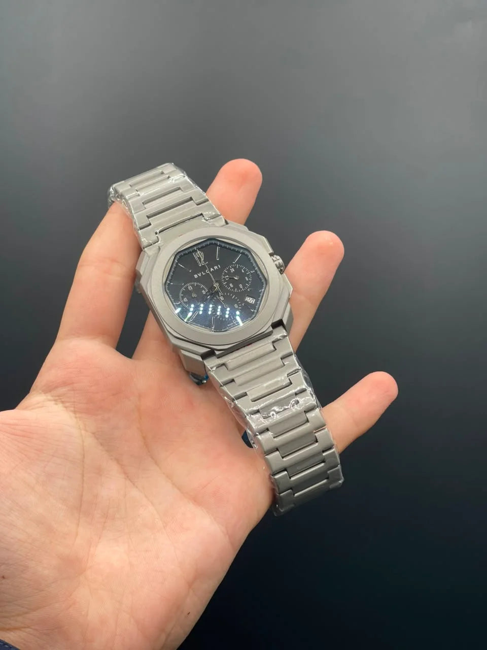 BVLGRI Silver Chain With Black Chronograph Dial Quartz Watch