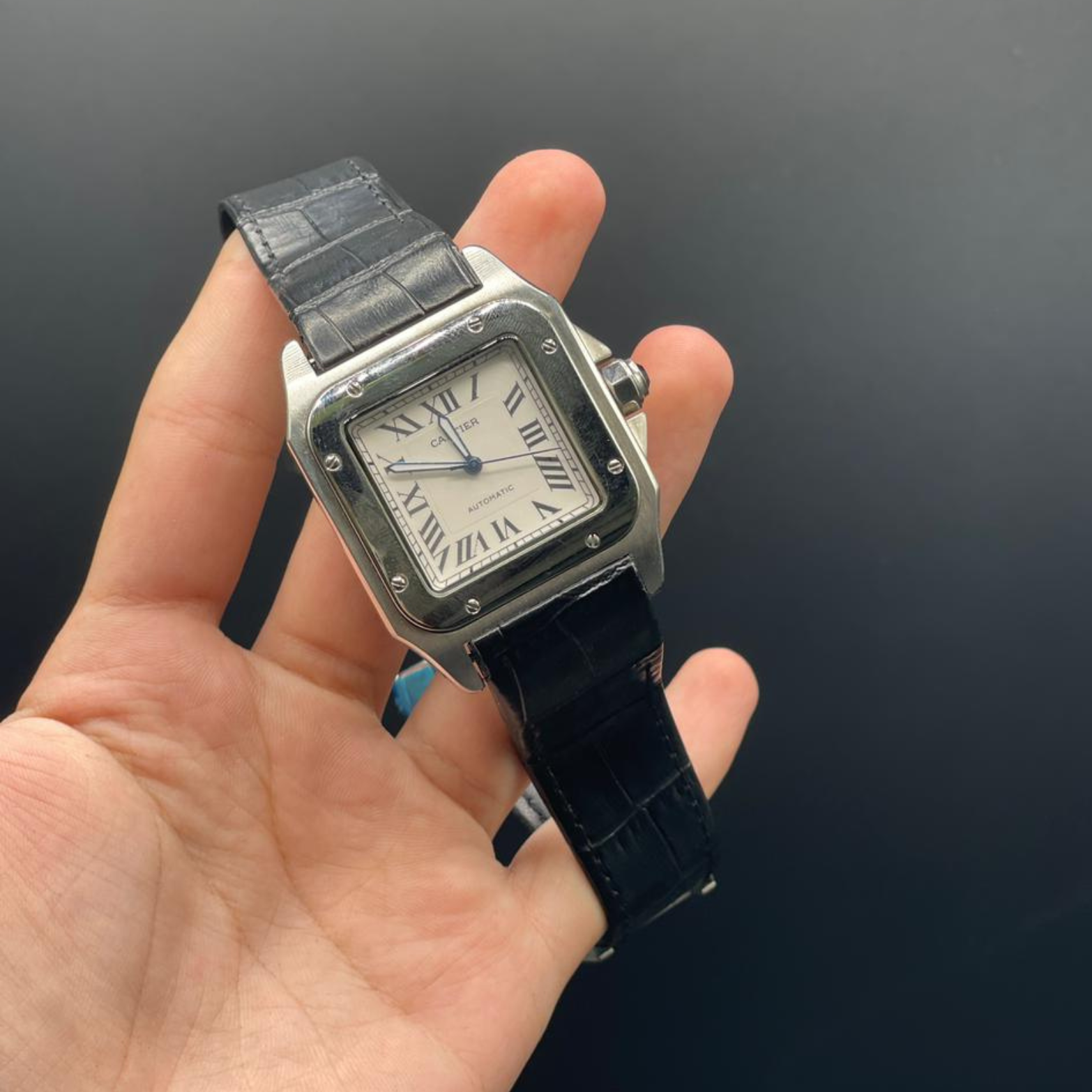 CTR Black Strap With White Dial Automatic Watch