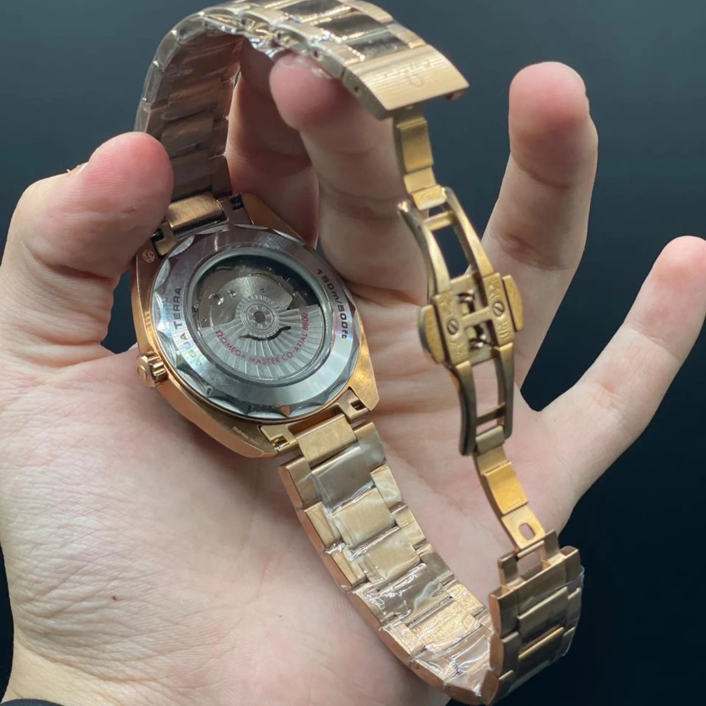 OM Rose Gold Chain With Rose Gold Dial Automatic Watch