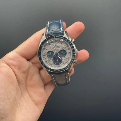 OM Blue Strap With Meteorite Chronograph Dial Automatic Watch