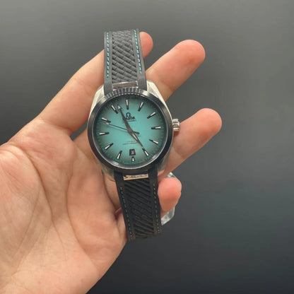 OM Black Strap With Gradient Blue Dial Automatic Watch