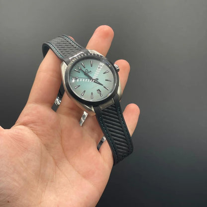 OM Black Strap With Gradient Blue Dial Automatic Watch