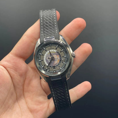 OM Black Strap With Black Planet Dial Automatic Watch