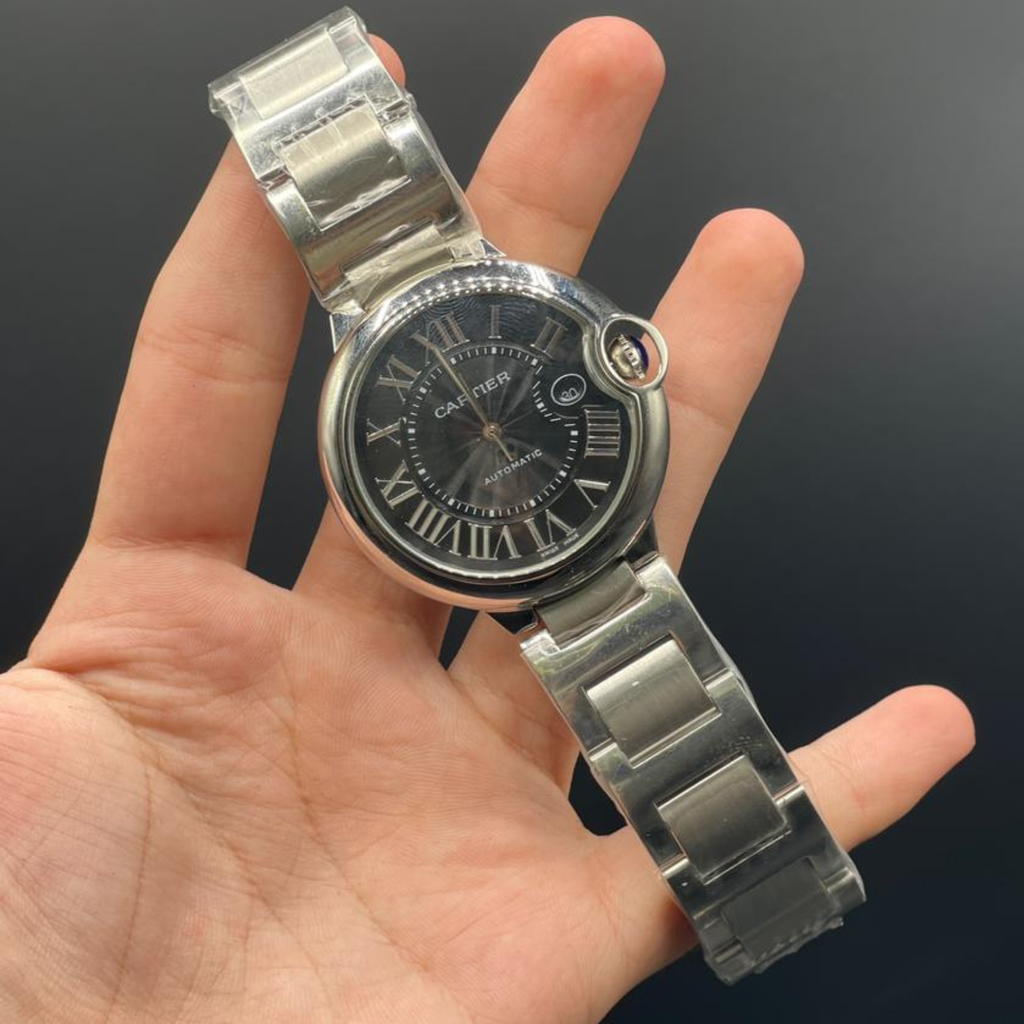 CTR Silver Chain With Black Dial Ballon Style Automatic Watch