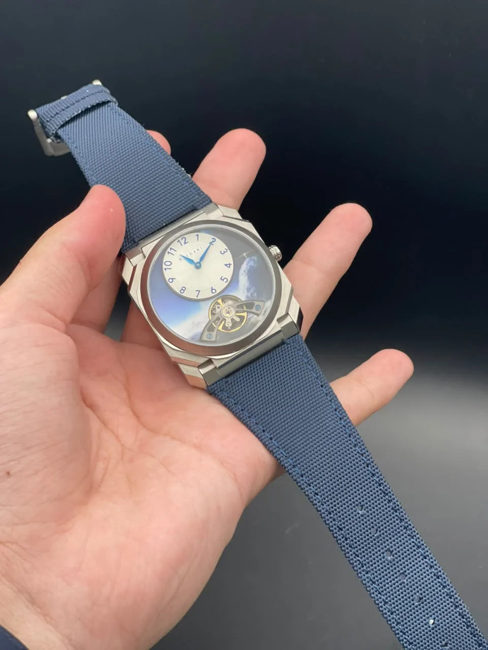BLGRI Blue Strap With Blue Open Heart Dial Automatic Warch