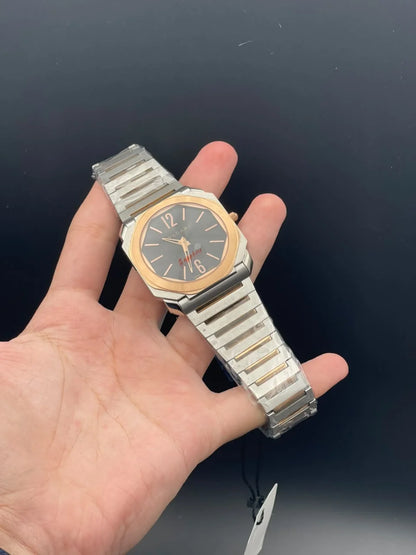 BLGRI Two Tone Chain With Black Dial Quartz Watch