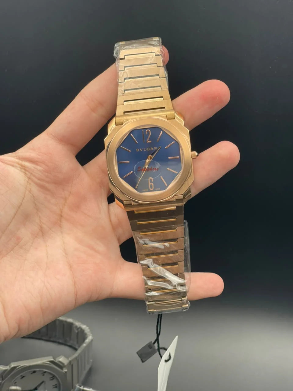 BLGRI Rose Gold Chain With Blue Dial Quartz Watch